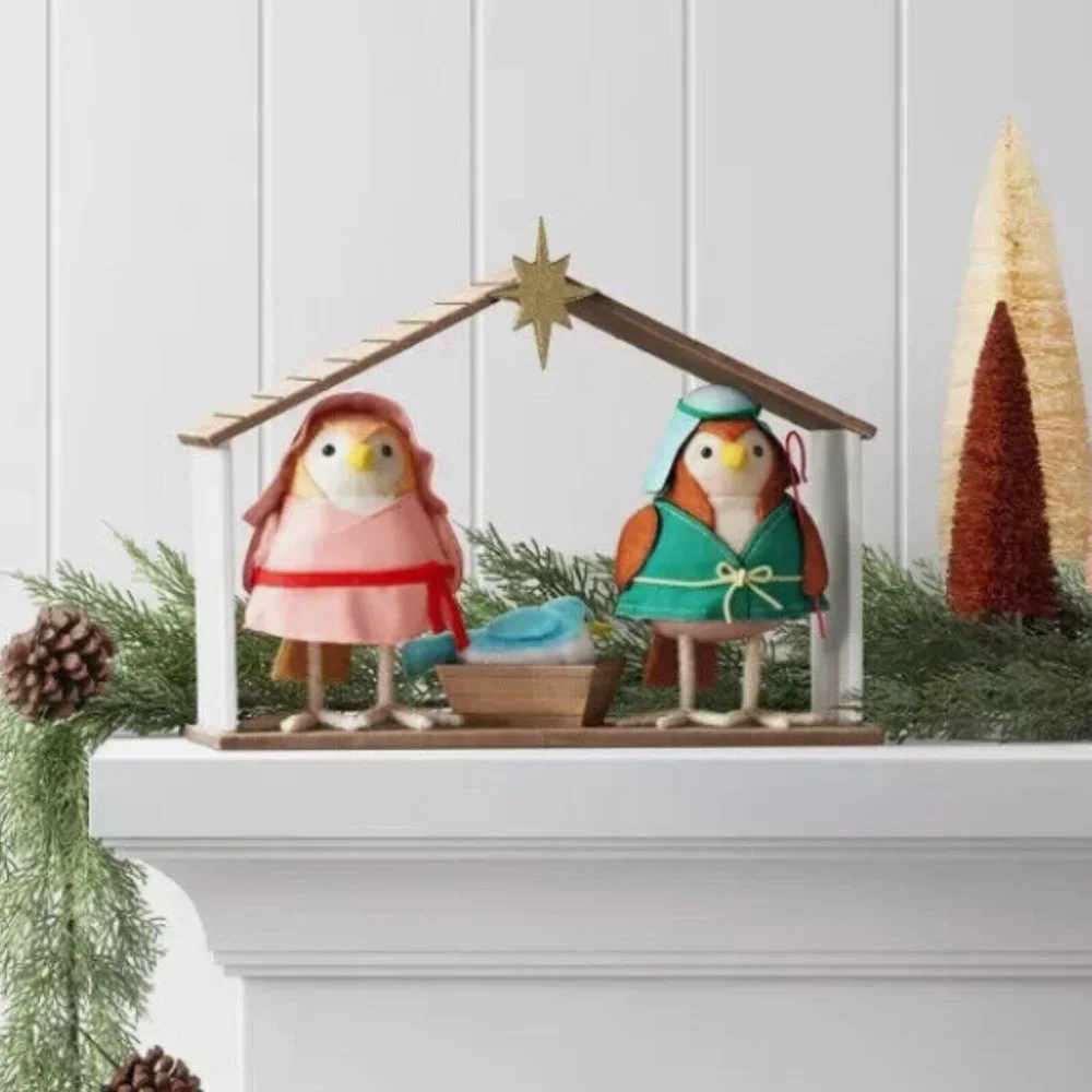 TARGET Set of 3 BIRDS NATIVITY SCENE MANGER WONDERSHOP CHRISTMAS RARE 2023 New!